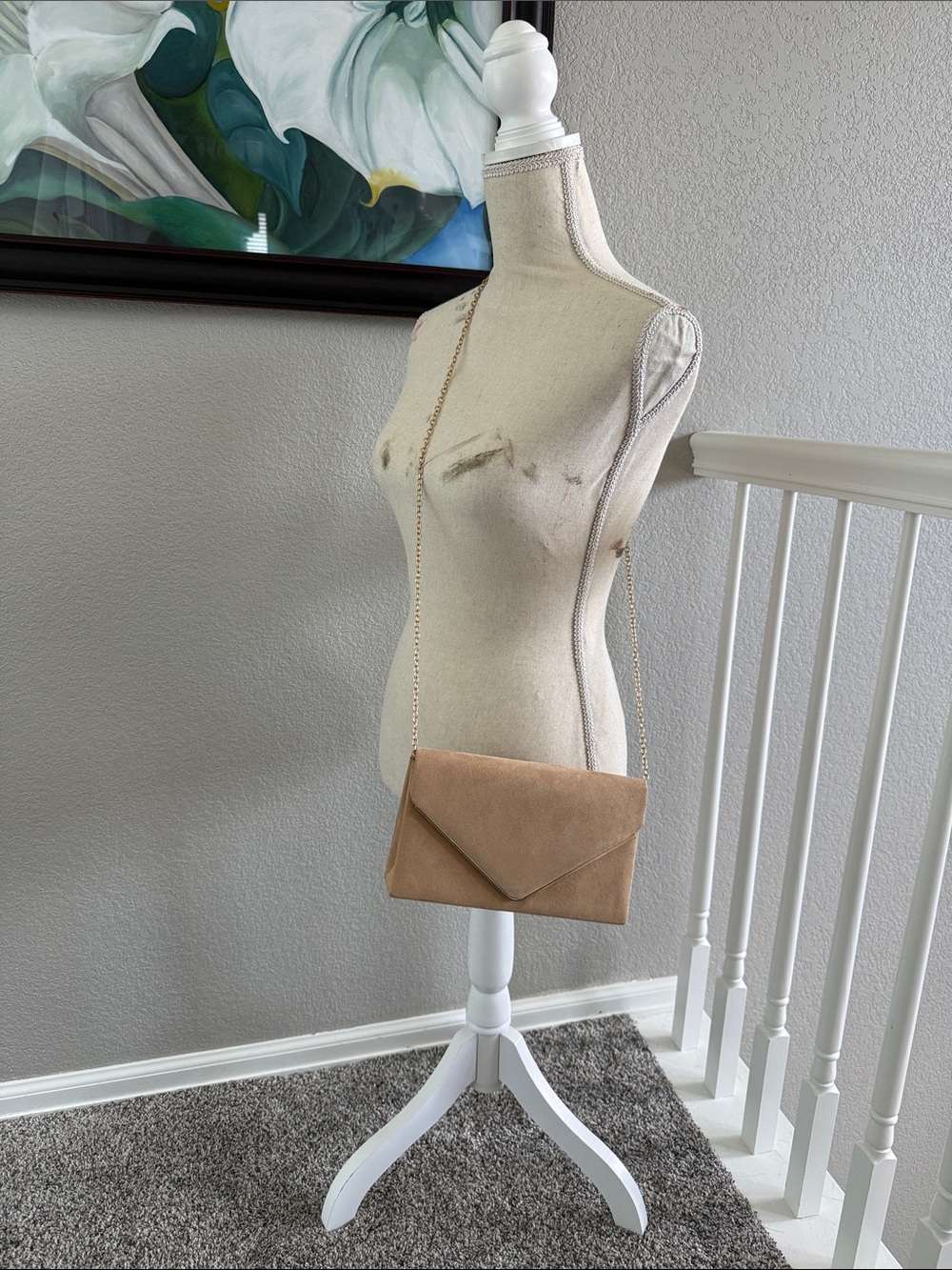 Chic Faux Suede Envelope Clutch & Crossbody Bag